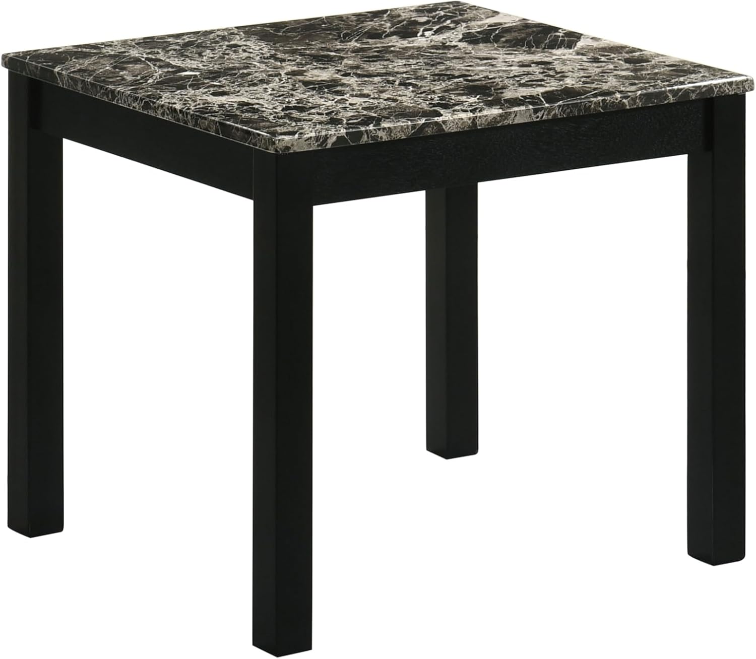 Furniture of America Isime Modern Contemporary Solid Wood 47.5-inch 3-Piece Coffee Table Set with Faux Marble Top for Living Room, Office, Black and White