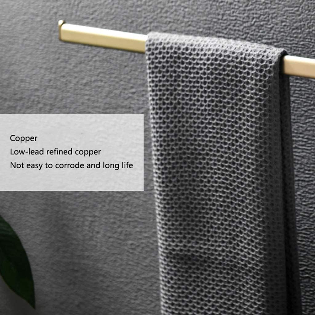 Towel Bar for Bathroom Copper Solid Wood Towel Bar Bathroom Towels Rack Wall Mounted Hanging Towel Holder Organizer Storage Shelf Towel Shelf