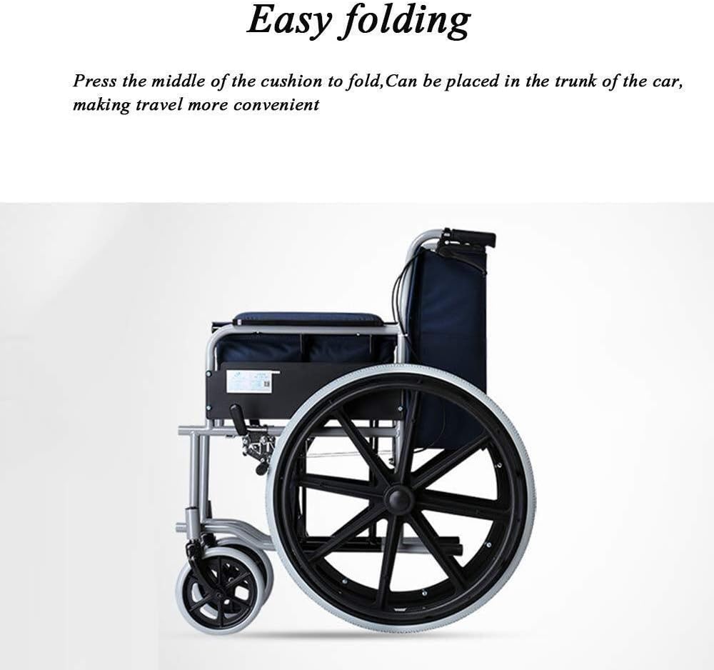 Wheelchair Seniors/Disabled Folding,Multifunction Portable Light Travel Trolley Scooter Adjustable Pedal with Inflatable Tire,Portable