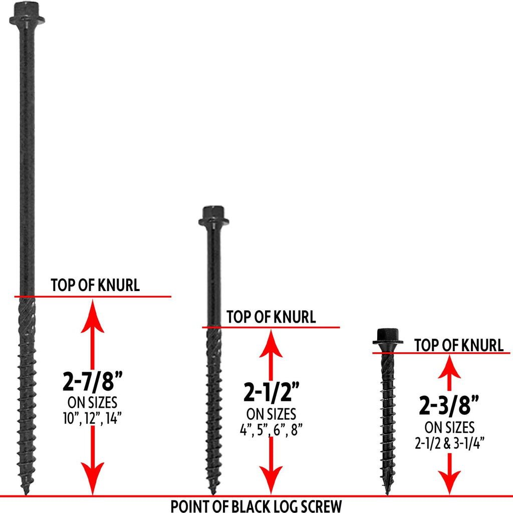 Jake Sales #14 X 6 Heavy Duty Black Timber/Log/Landscaping Wood Screws - Exterior Coated Heavy Duty Screws. 10 x 50 Count Boxes - 500 Screws