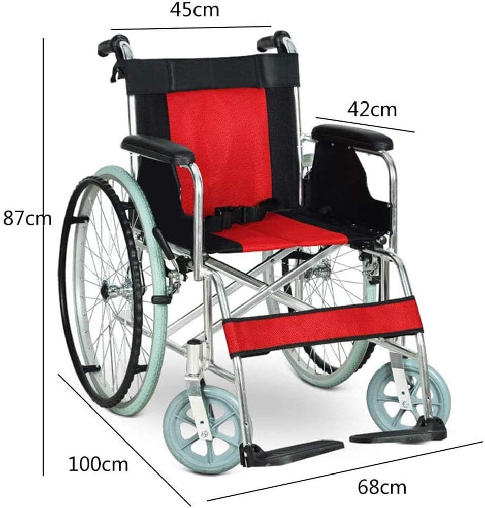 Wheelchair Aluminum Alloy Wheelchair,Folding Portable Multi-Purpose Wheelchairs,Propelled Wheelchair,Elderly Mobility Scooters Trolley