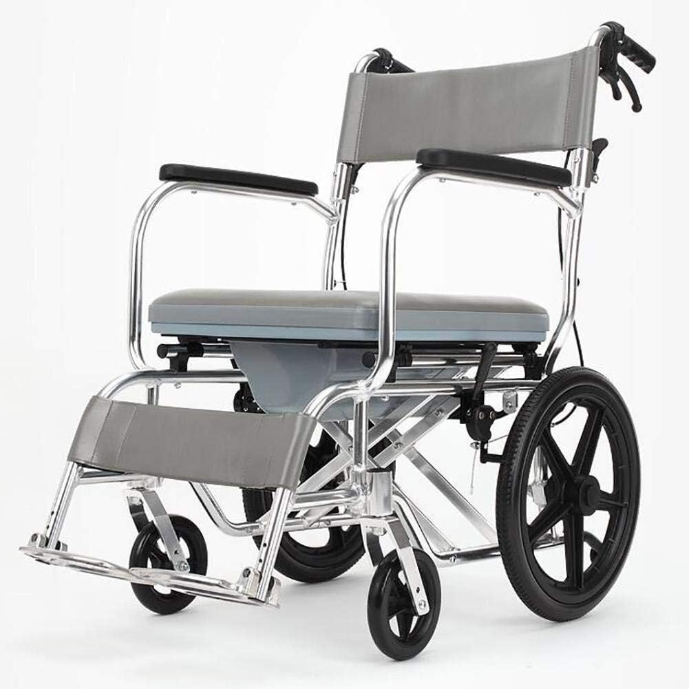 Wheelchair Manual, with Toilet Multifunction Fold Light Take A Bath Waterproof Old Man Hand Scooter,Portable
