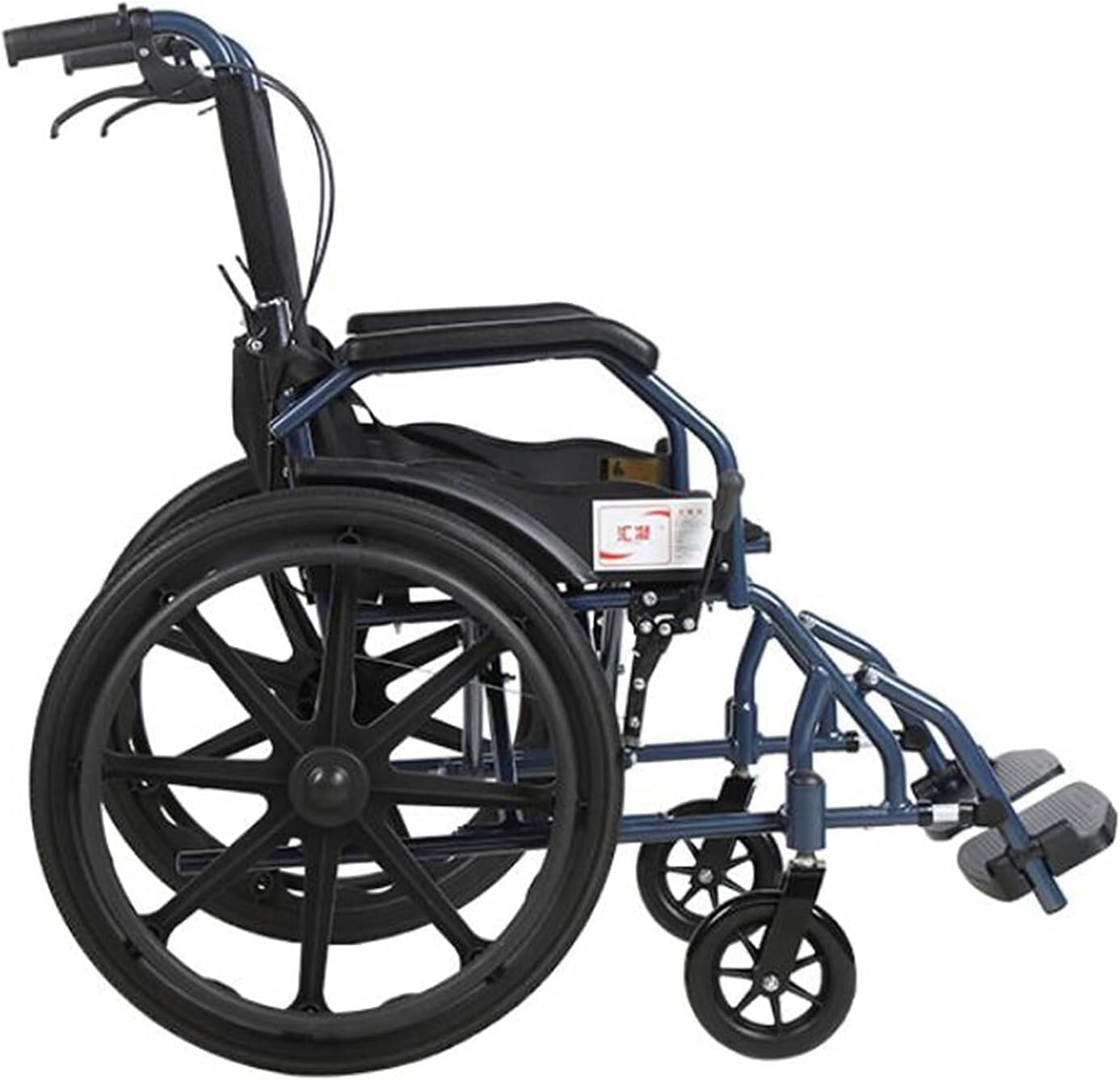 Wheelchairs Folding Wheelchairs, Self Propelled Wheelchairs Super Lightweight Aluminium Folding Transit Wheelchair with 20 Inch Extra Wide Seat, Elderly Disabled Travel Mobility Scooter