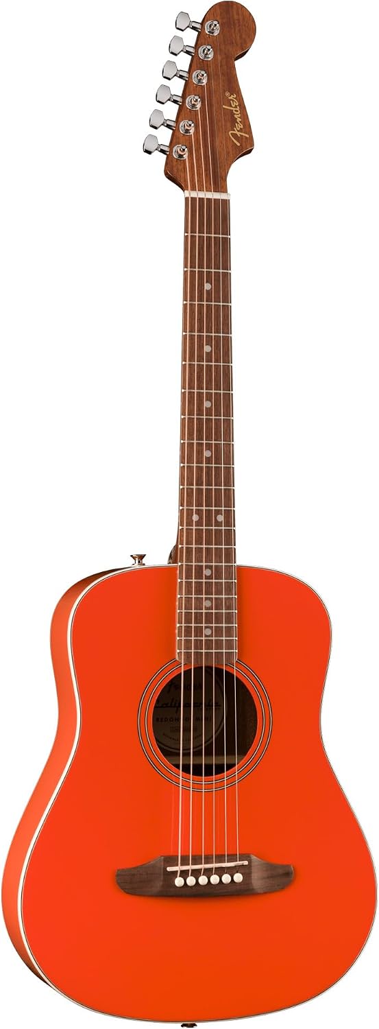 Fender California Standard Redondo Mini Acoustic Guitar - Fiesta Red Bundle with Gig Bag, Tuner, Strap, Picks, and Austin Bazaar Instructional DVD