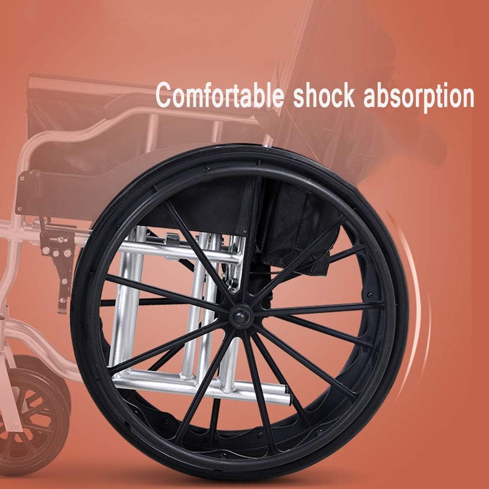 Wheelchair Lightweight Folding Aluminum Frame Comfortable Shock Absorber Tire Old Man Cart Multi-Function Travel Scooter