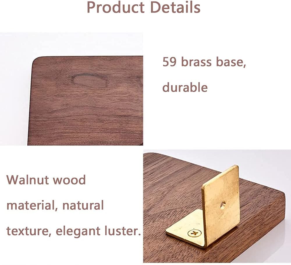 Towel Bar Toilet Roll Holder Wall Mounted Paper Holder, Walnut Wood Tissue Holder with Spacious Shelf,Used for Kitchen and Bathroom