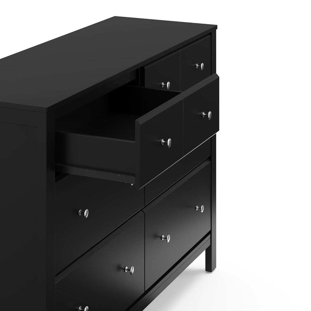 Storkcraft Horizon 6 Drawer Dresser (Black) – GREENGUARD Gold Certified Dresser for Nursery & Kids' Room, Modern Storage with Interlocking Drawer System