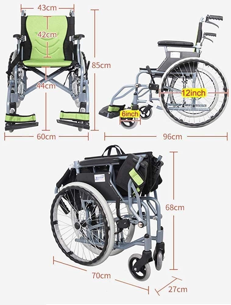 Wheelchair Manual, Sturdy Durable Light Fold Home Seniors Disabled Scooter Trolley,Portable