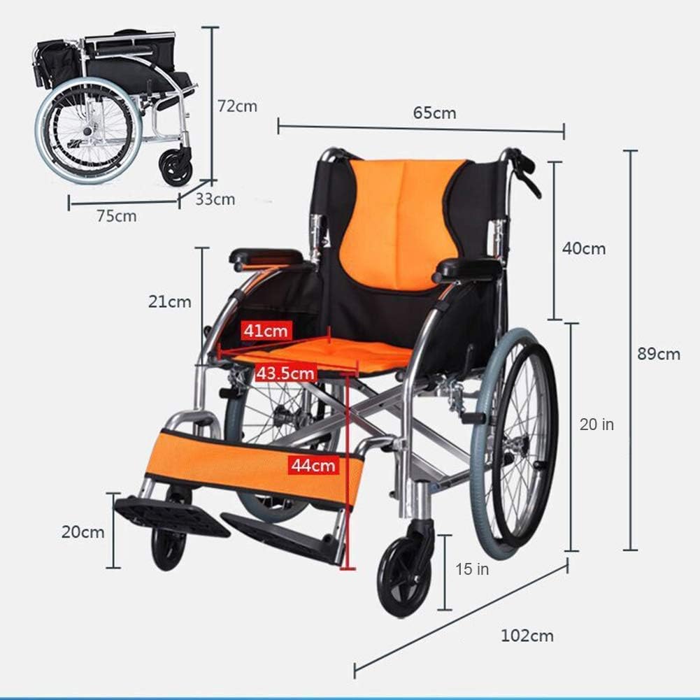 Wheelchair,Lightweight Folding Wheelchair Driving Adult Supplies, Wheelchair Thick Aluminum Alloy Old Scooter Wheelchair Disabled Folding Manual Free Inflat,Portable