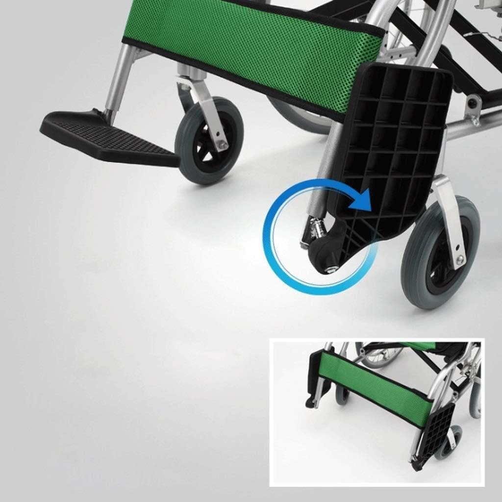Wheelchair Aluminum Folding Self-Push,Portable Light Travel Trolley Seniors Disabled Scooter Four-Wheeled Vehicle,Portable