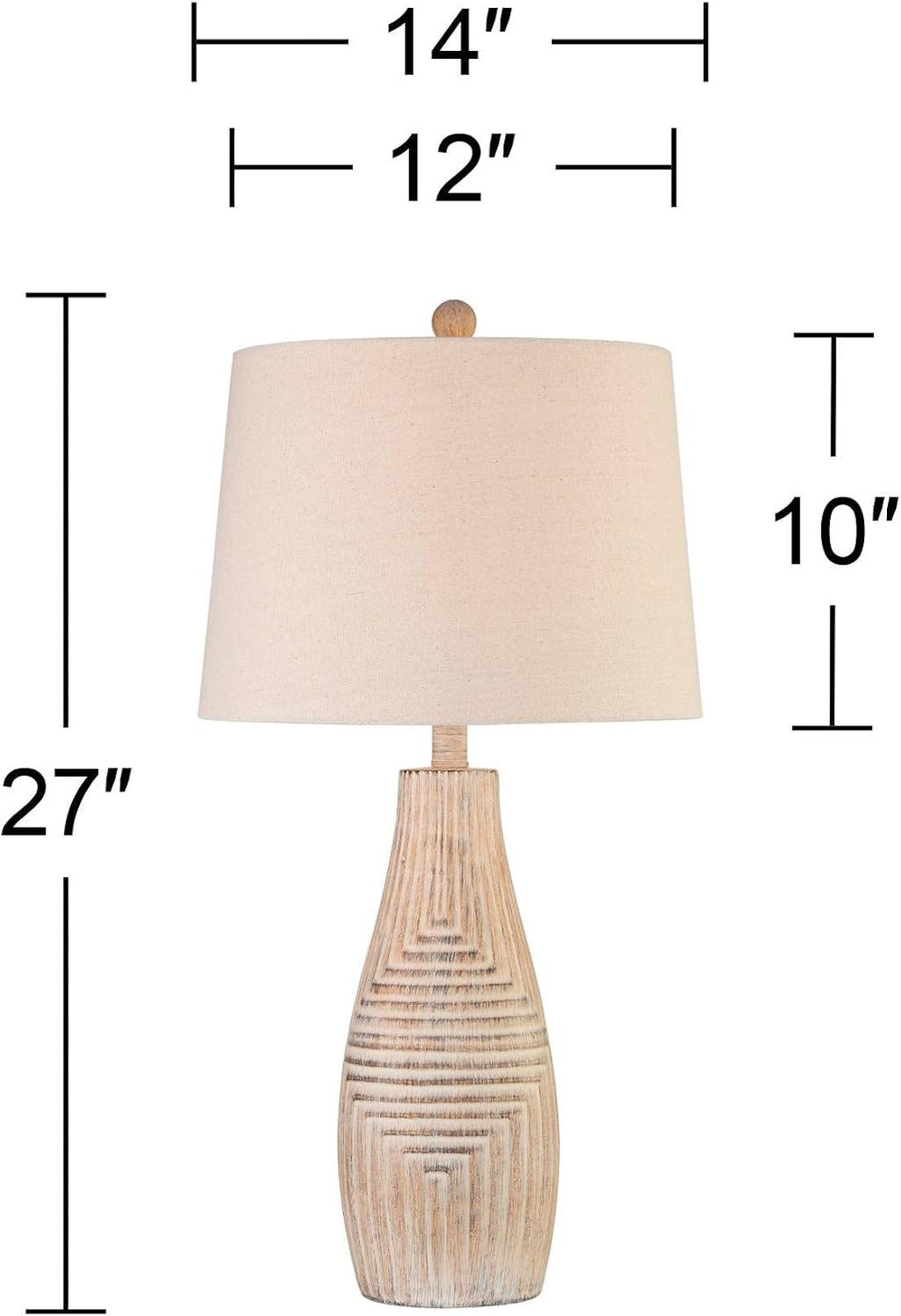 John Timberland Chico 27' Tall Modern Southwest Natural Cottage Table Lamps Set of 2 Brown Light Wood Finish Living Room Bedroom Bedside Nightstand House Office Home Reading Kitchen Fabric Shade