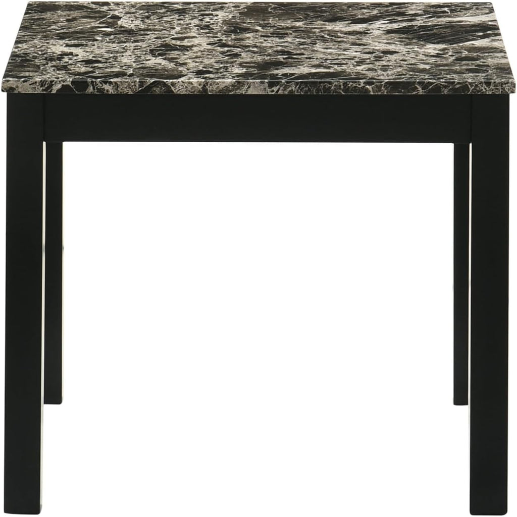 Furniture of America Isime Modern Contemporary Solid Wood 47.5-inch 3-Piece Coffee Table Set with Faux Marble Top for Living Room, Office, Black and White