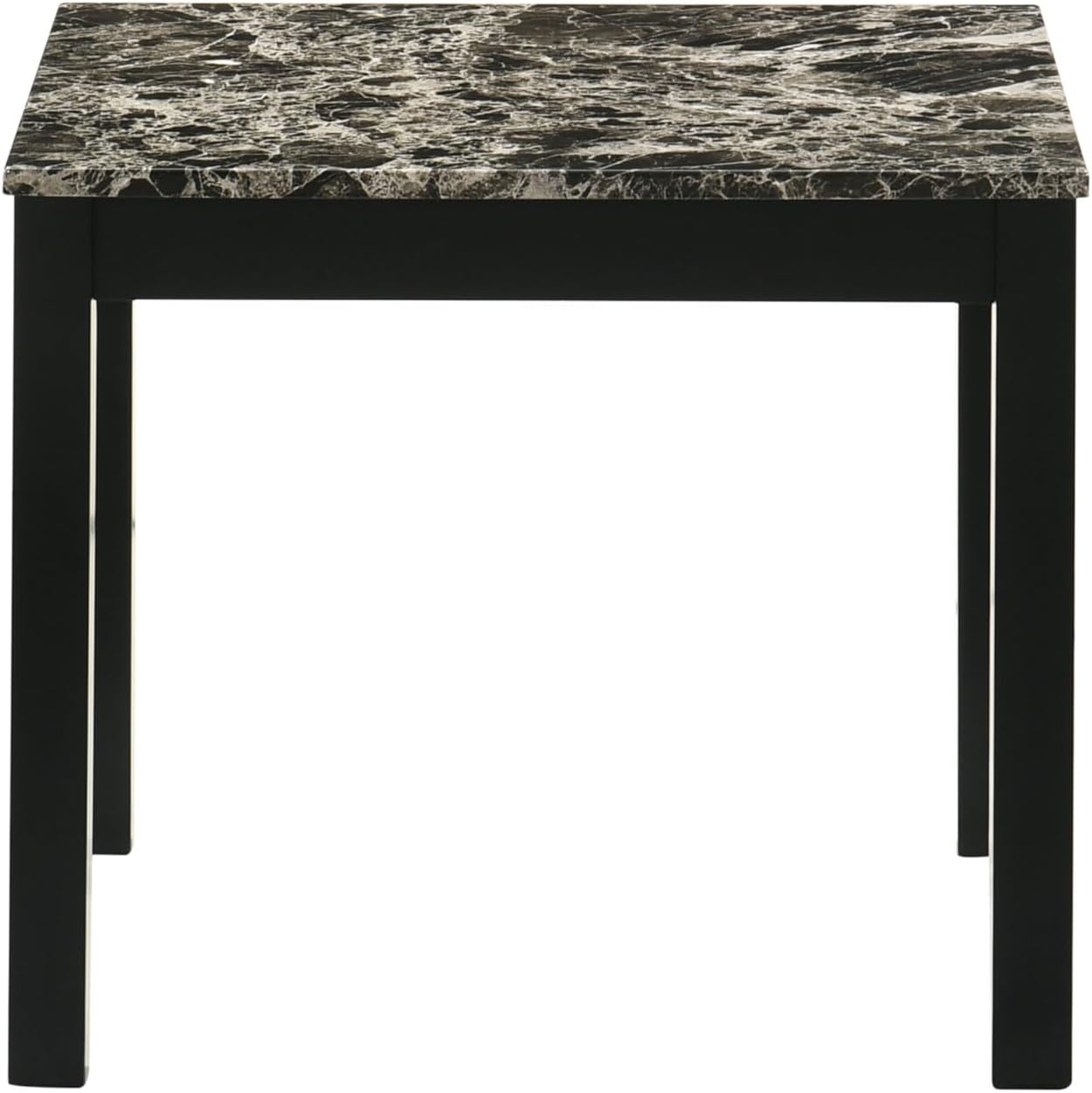 Furniture of America Isime Modern Contemporary Solid Wood 47.5-inch 3-Piece Coffee Table Set with Faux Marble Top for Living Room, Office, Black and White