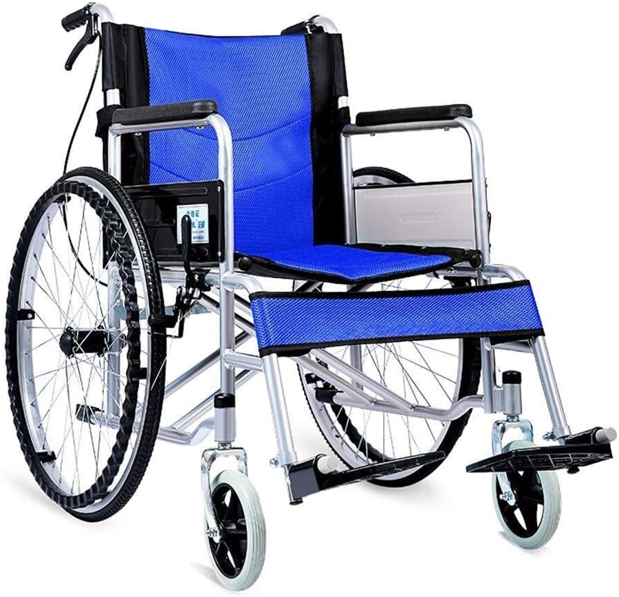 Wheelchair High-Carbon Steel, Fold Old Man Light Manual Inflatable Tire Convenient Manual Scooter,Portable