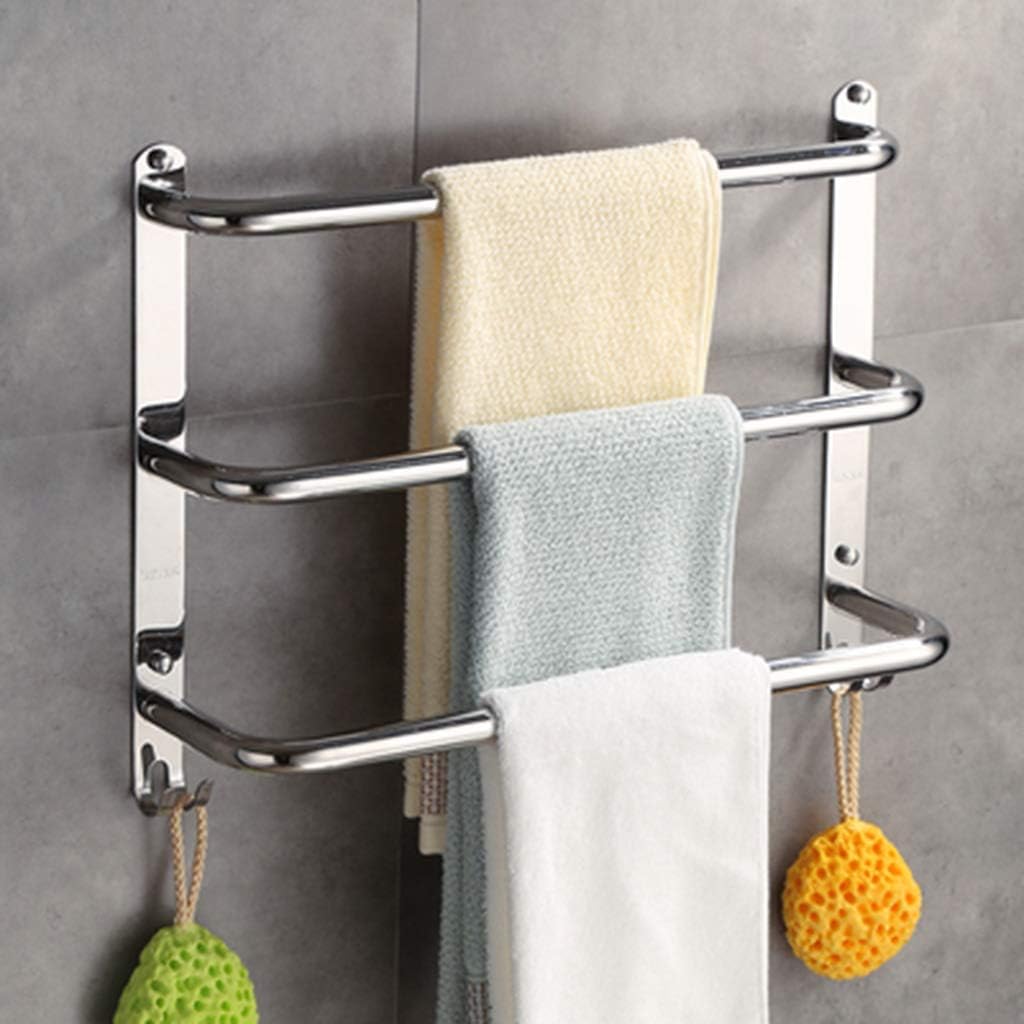 Double-Layer Yellow Multifunctional Wall-Mounted Towel Rack with Brass and Solid Wood Nail-Free Glue Installation-Length 60CM Wall Mounted Towel Bar Hanging for Kitchen Bathroom Cupboard (90cm)