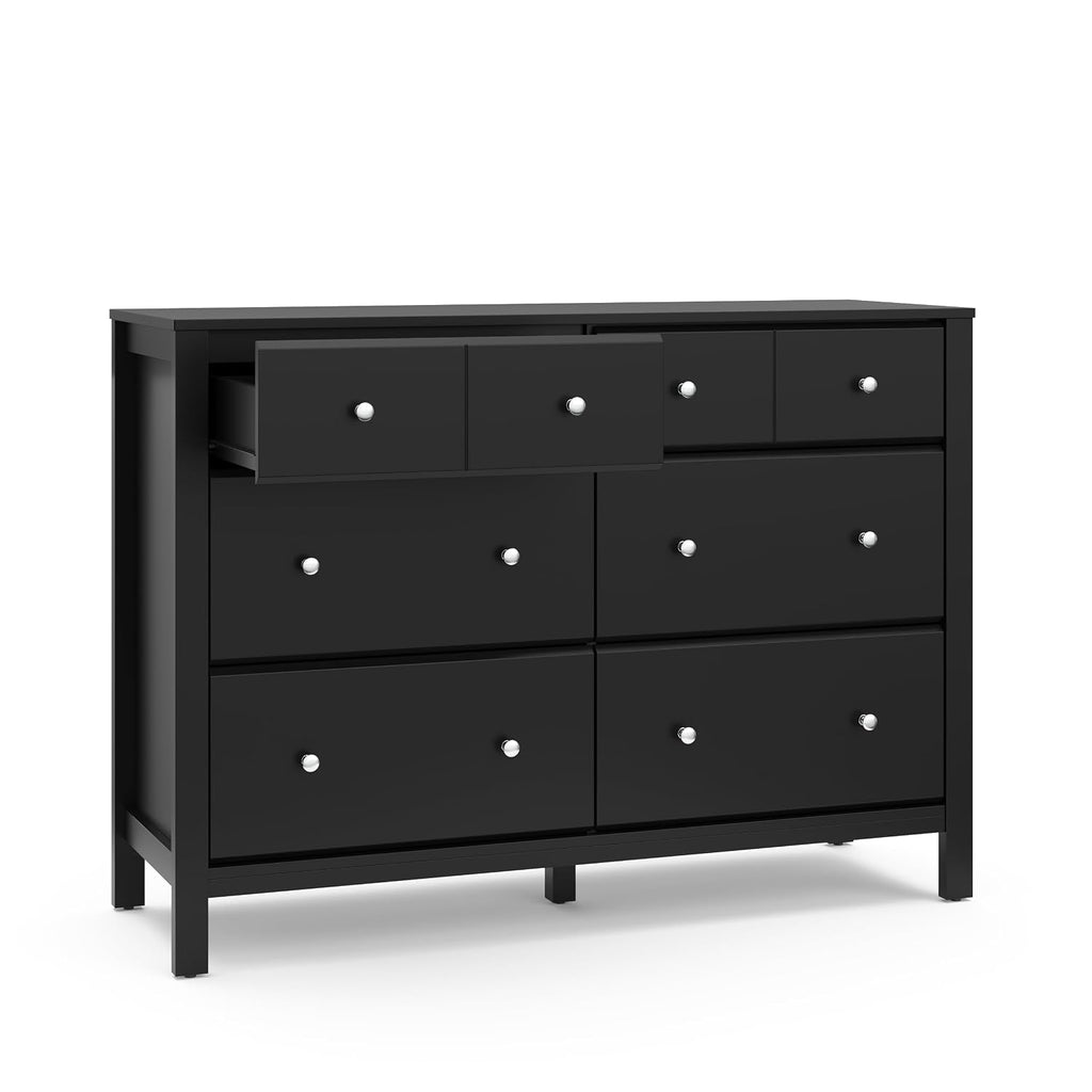 Storkcraft Horizon 6 Drawer Dresser (Black) – GREENGUARD Gold Certified Dresser for Nursery & Kids' Room, Modern Storage with Interlocking Drawer System