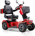 All Terrain Mobility Scooter for Seniors,Heavy-Duty 4 Wheel Mobility Scooters Mobility Scooter,Handicap Scooters for Adults with 3-Speed Travel Long (Red)