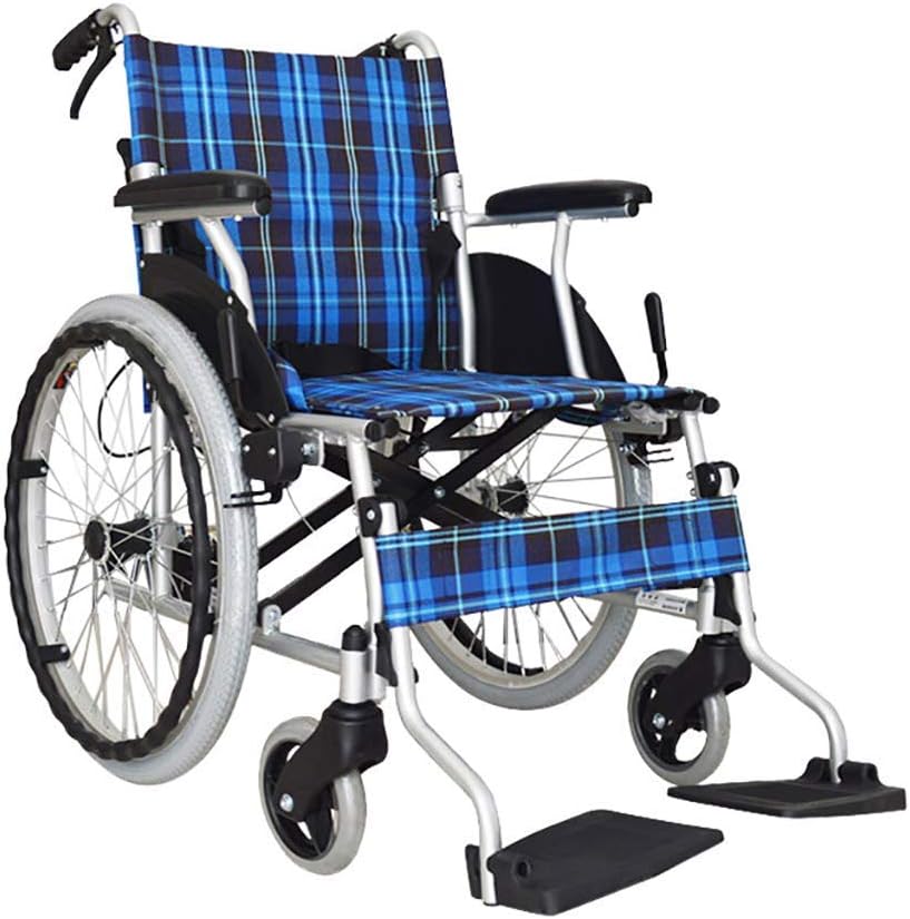 Wheelchairs Folding Wheelchair,Lightweight Transport Folding Aluminum Alloy Frame Wheelchair Portable Travel Chair Suitable for Seniors Persons with Disability