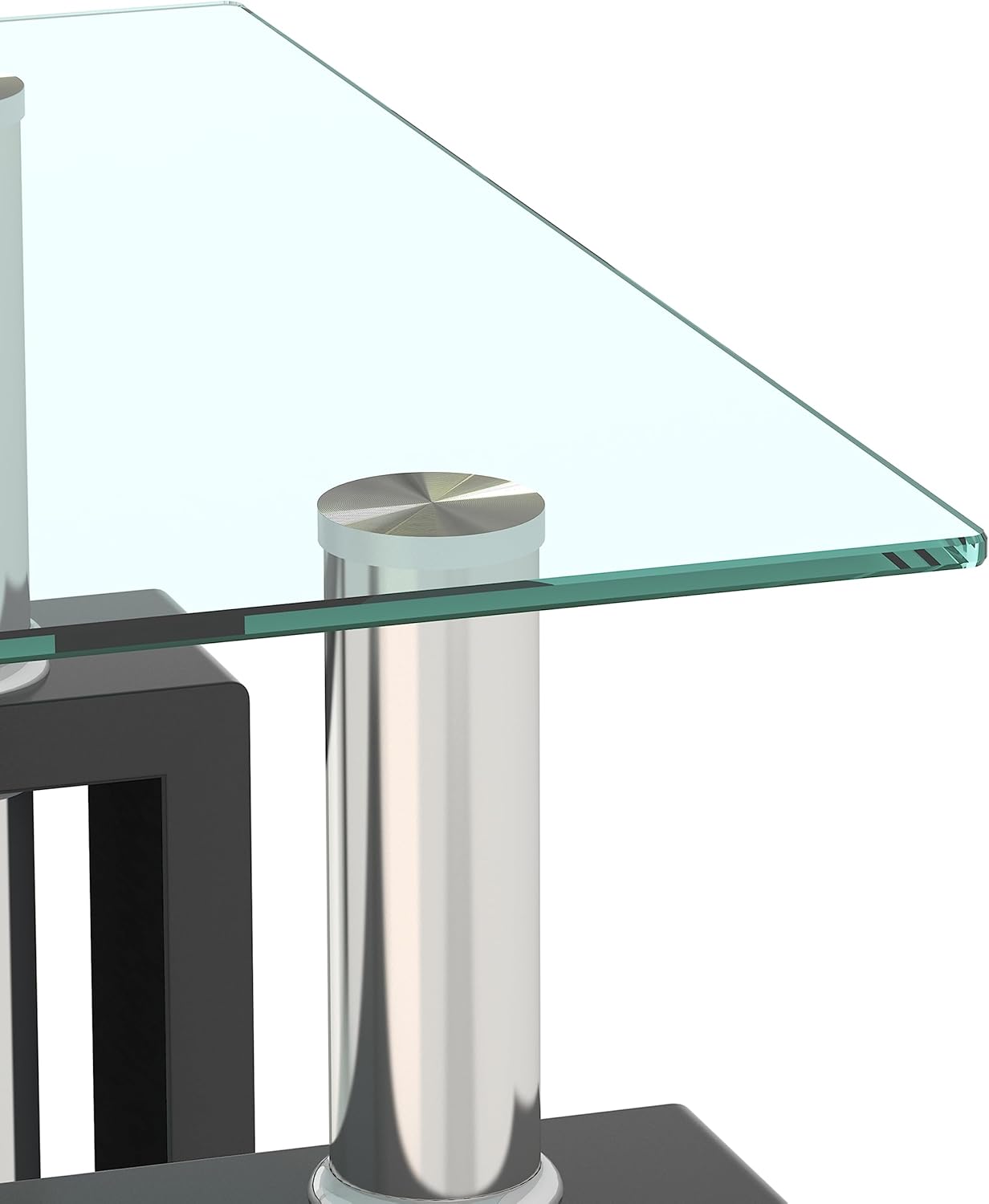 Living Room Tables Set,3 Piece Glass Coffee Table and End Tables Set for Living Room, Coffee Table Set with Tempered Glass Tabletop and Metal Frame for Apartment, Small Space, Black