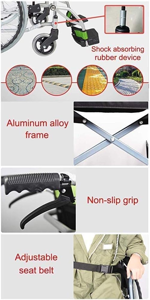 Wheelchair Manual, Sturdy Durable Light Fold Home Seniors Disabled Scooter Trolley,Portable