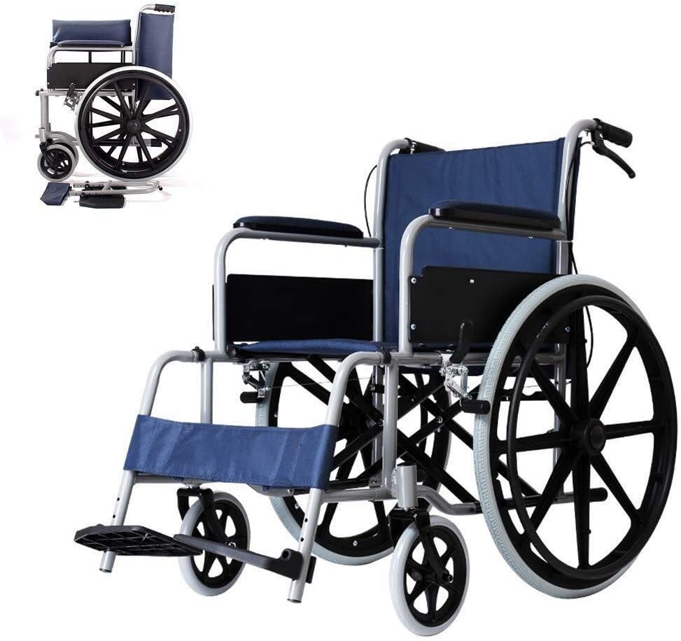 Wheelchair Seniors/Disabled Folding,Multifunction Portable Light Travel Trolley Scooter Adjustable Pedal with Inflatable Tire,Portable