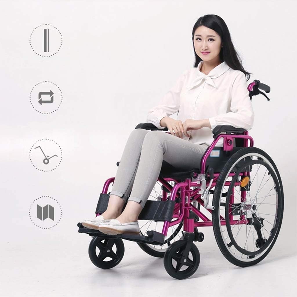 Wheelchair Self-propelled,Foldable Manual with Removable Armrest Non-pneumatic Tire Adjustable Pedals Aluminum Alloy Push Scooter,portable