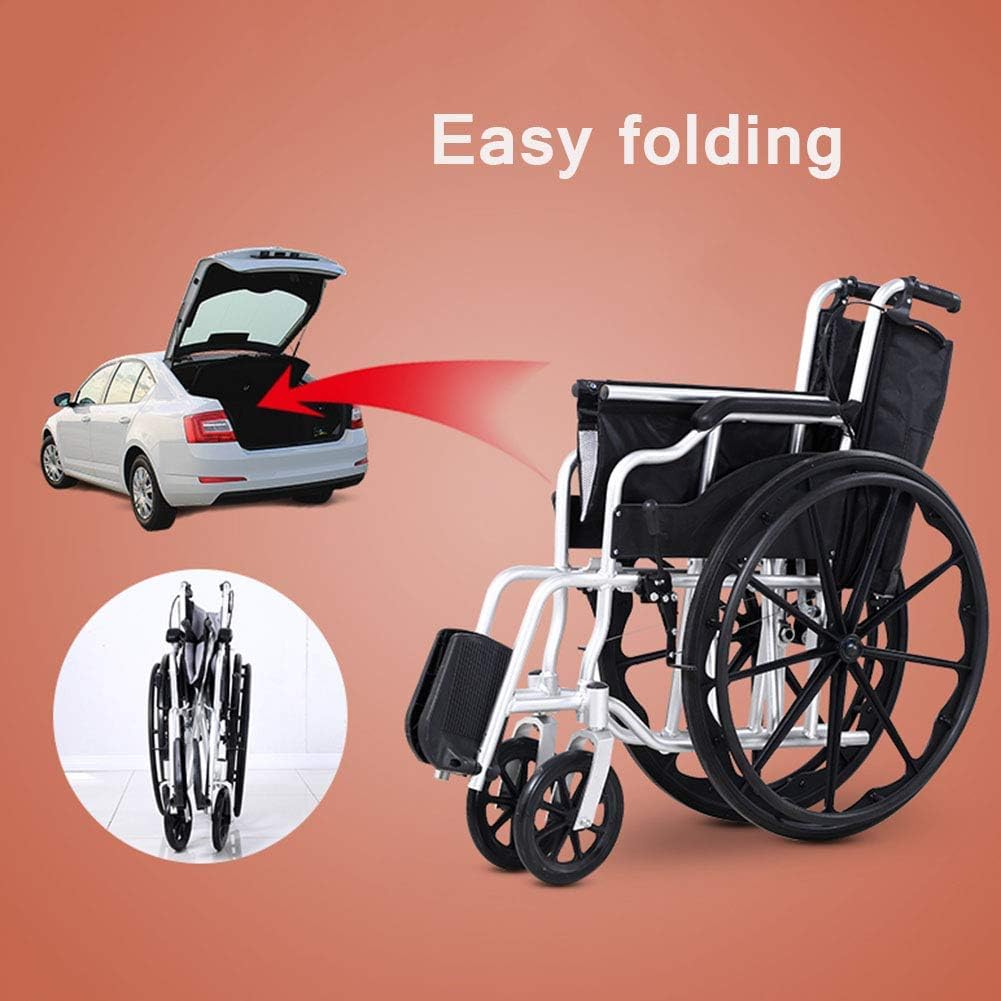 Wheelchair Lightweight Folding Aluminum Frame Comfortable Shock Absorber Tire Old Man Cart Multi-Function Travel Scooter