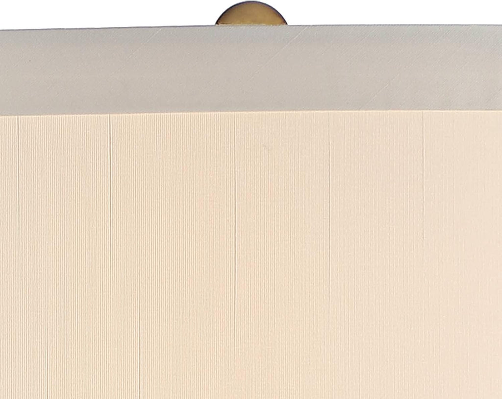 Possini Euro Design Karen Modern Table Lamp 36' Tall with USB Dimmer Dark Gold Glass Column Off White Fabric Drum Shade for Bedroom Living Room House Bedside Nightstand Home Office Entryway Family
