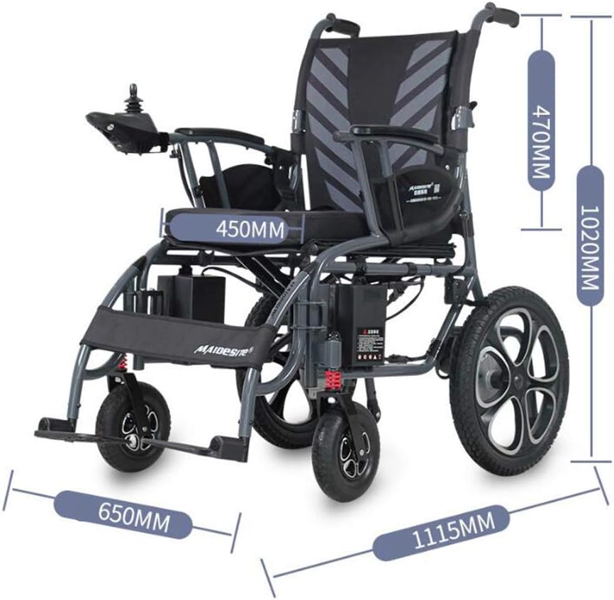 Folding Portable Electric Wheelchair, Foldable Adult Automatic Four-Wheeled Scooter Dual Battery Large Capacity Lithium Battery