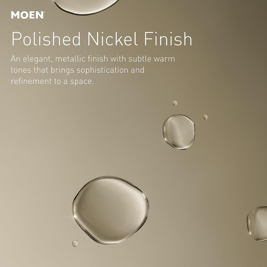 Moen YG5112NL Bathroom Safety 12-Inch Stainless Steel Transitional Bathroom Grab Bar, Polished Nickel