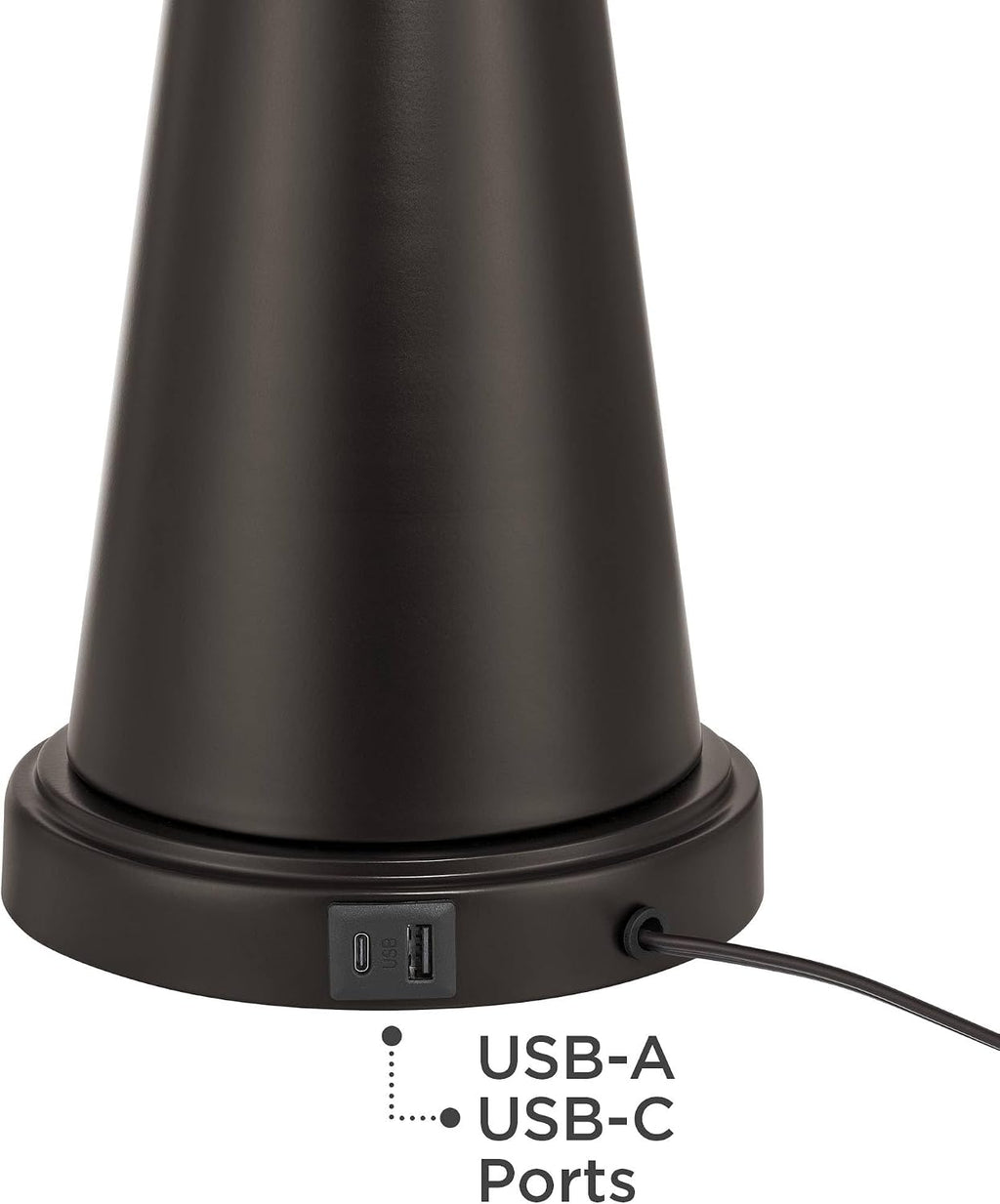 Franklin Iron Works Craig 23' Tall Rustic Farmhouse Accent Set of 2 Table Lamps with USB Ports A+C Charging Bronze Metal Natural Drum Shade for Bedroom Living Room House Desk Bedside Nightstand