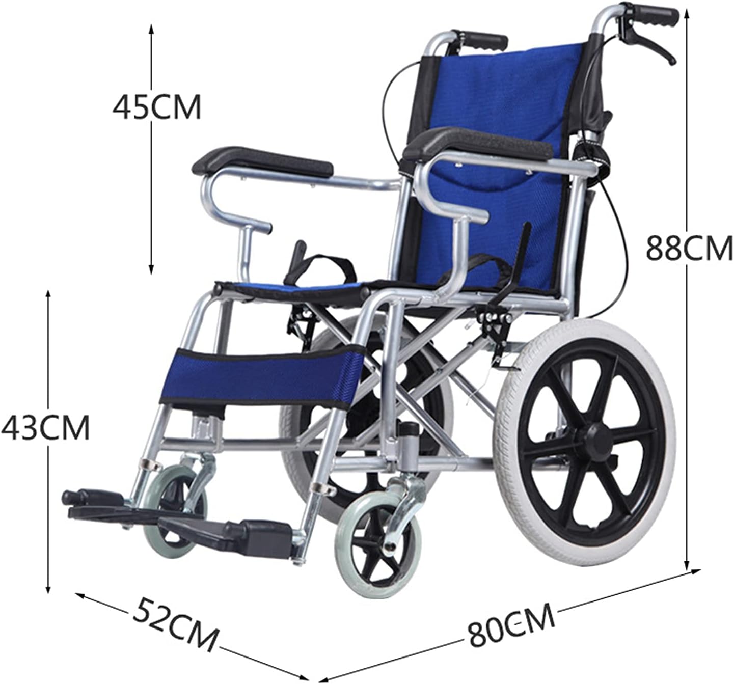 Wheelchairs Folding Wheelchairs,Folding Wheelchair Non-Inflatable Net Weight 11Kg Foldable Compact Travel Version Portable Mobility Scooter for Elderly Persons with Disabilities