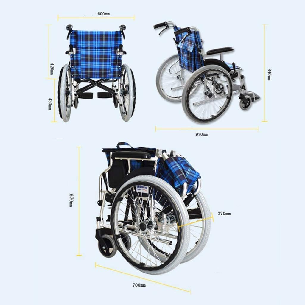 Wheelchairs Folding Wheelchair,Lightweight Transport Folding Aluminum Alloy Frame Wheelchair Portable Travel Chair Suitable for Seniors Persons with Disability