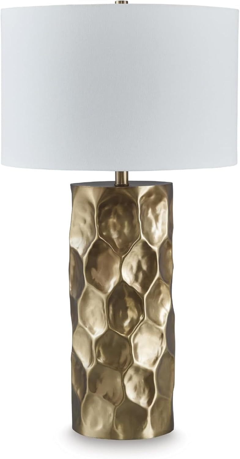 Signature Design by Ashley Marshawn Glam Metal Table Lamp with 3-Way Switch, Metallic