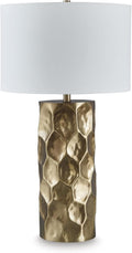 Signature Design by Ashley Marshawn Glam Metal Table Lamp with 3-Way Switch, Metallic