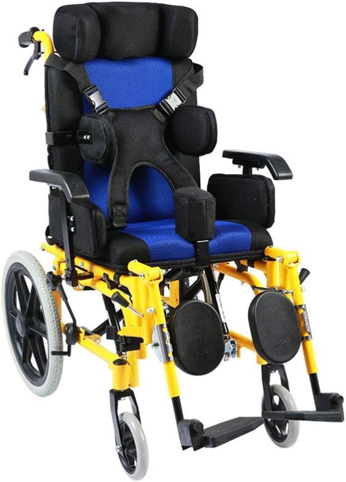 Wheelchair Self-Propelled, Portable Foldable Travel Trolley with Locking Handbrake Moveable and Flip Arm Disabled/Elderly/Child Trolley Scooter,Portable (Adults)