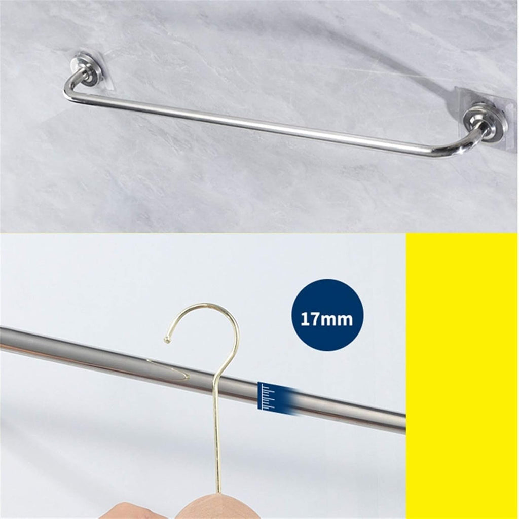 Wall-Mounted Towel Rack,Wall Mounted Towel Bar & Clothes Rack, Self-Adhesive 60cm Stainless Steel Bathroom Organizer, Durable and Space-Saving Solution for Towels and Clothes