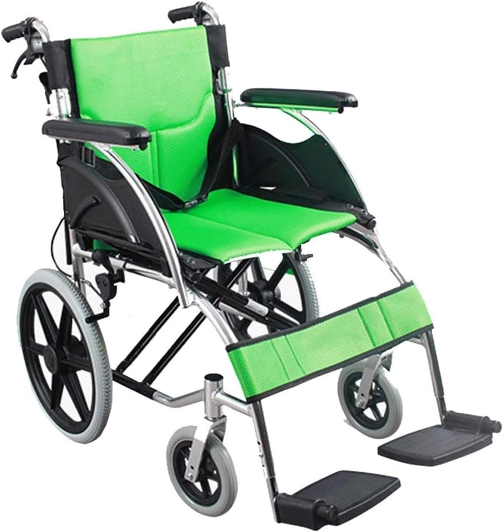 Folding wheelchairs Folding Wheelchair Sponge Cushion Small Foldable Aluminum Alloy Disability Scooter Ramp Safety Brake Loading 100kg Push Type Trolleys