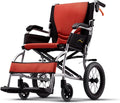 Wheelchair Aluminum Alloy Foldaway Scooter, Folding Lightweight Elderly Manual Wheelchair for Home, Capicity 100kg Folding Hand Truck with Safety Belt