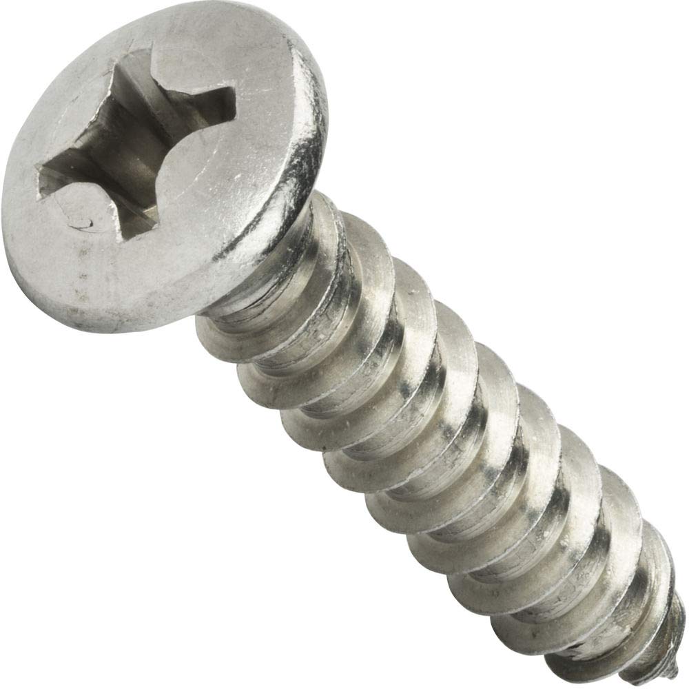 #14 x 3/4 Self Tapping Sheet Metal Screws Oval Head Stainless Steel Qty 1000