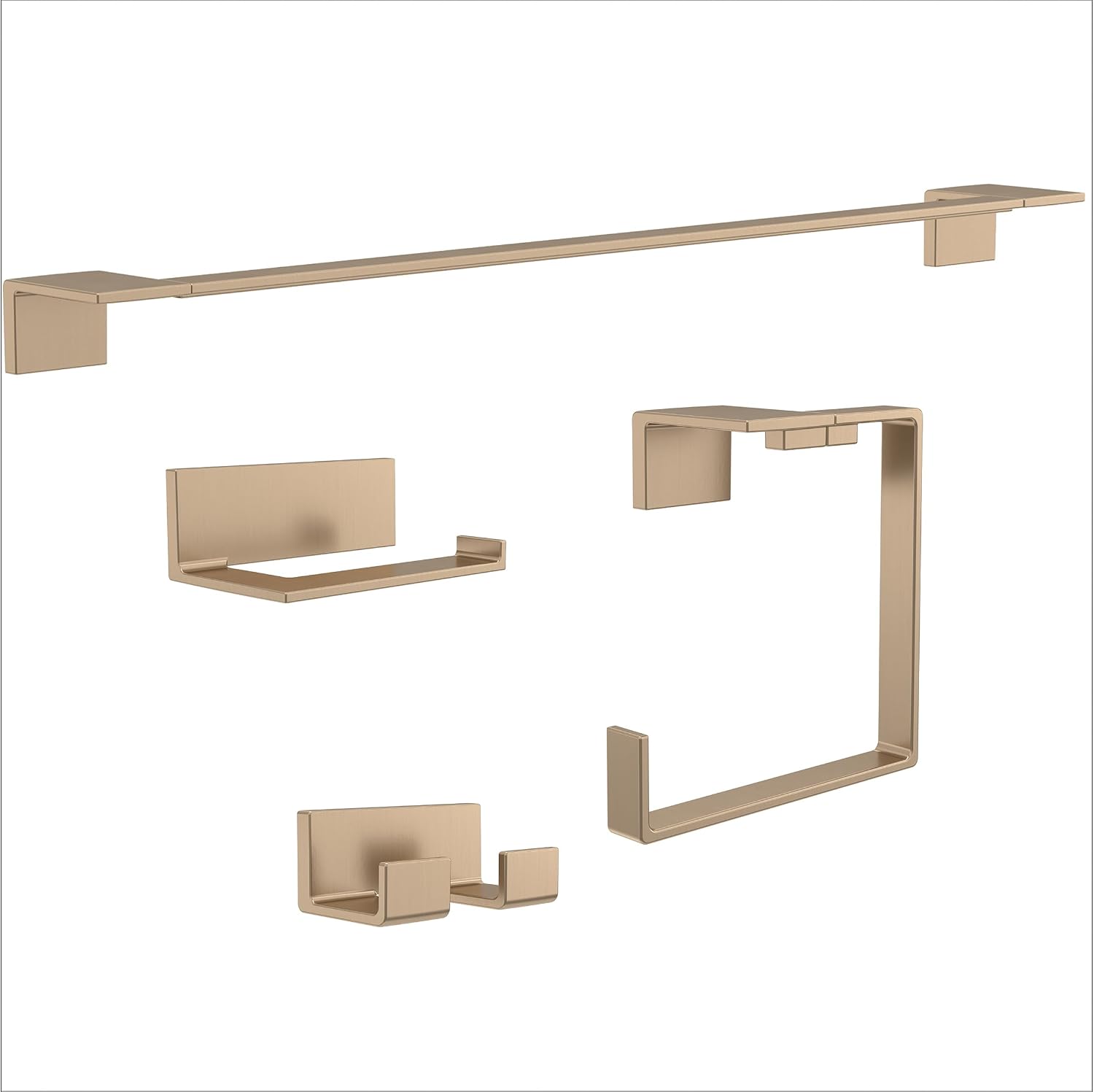 Delta Vero 4-Piece Bath Hardware Set with 24 in. Towel Bar, Toilet Paper Holder, Towel Ring, Towel Hook in Champagne Bronze