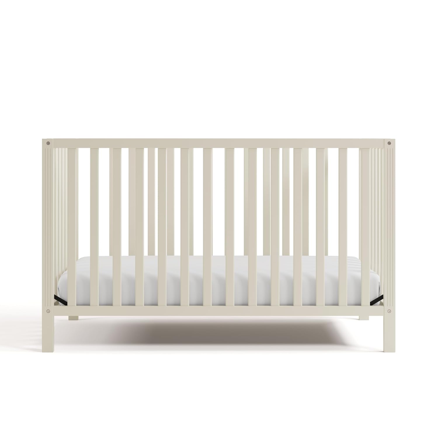 Storkcraft Morningside 5-in-1 Convertible Crib – GREENGUARD Gold Certified, Fits Standard Crib Mattress, Converts to Toddler Bed, Daybed and Full Bed, 4 Adjustable Mattress Heights (Frosted Oat)