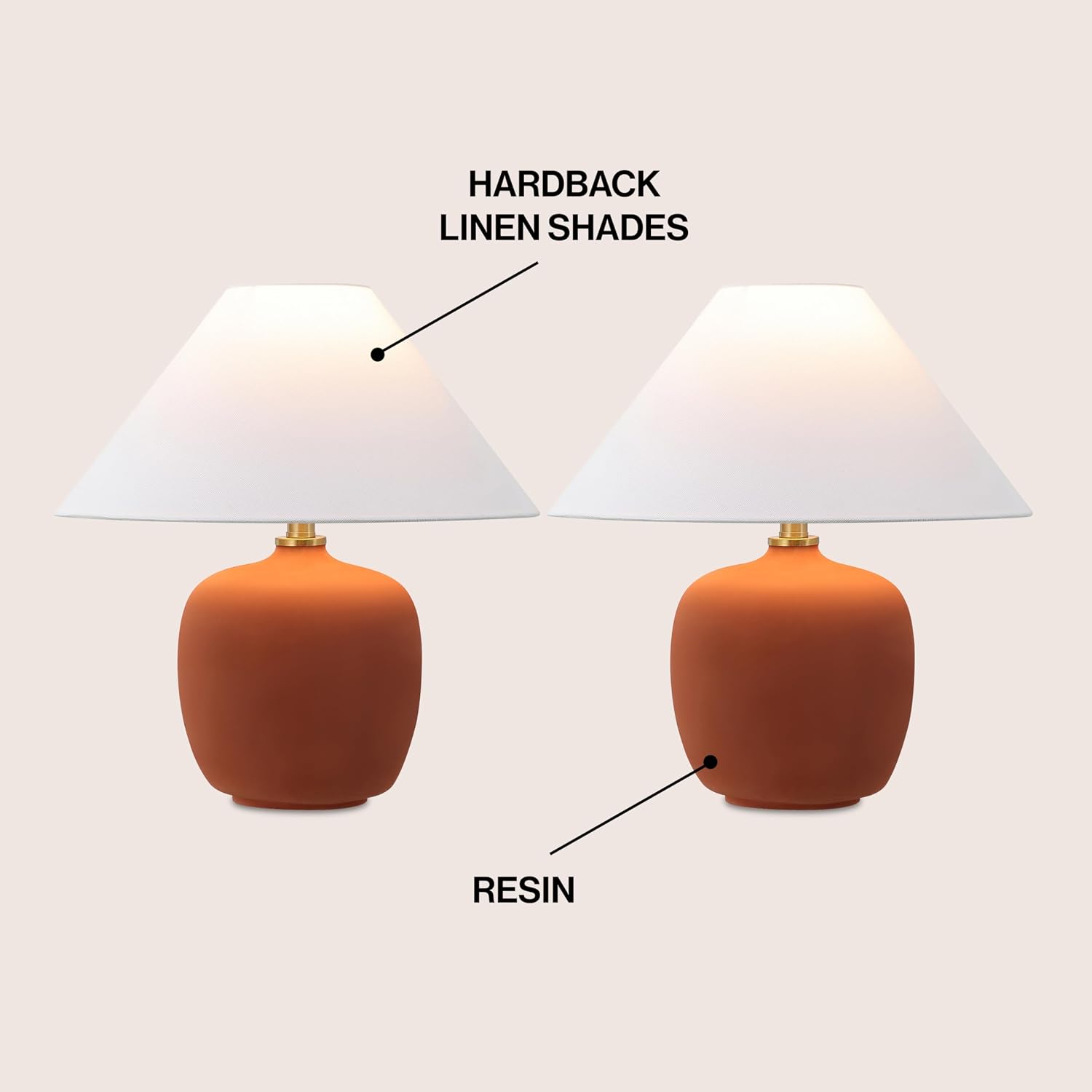 JONATHAN Y 18.25' Matte Wine Red Minimalist Table Lamps Set of 2 for Bedroom, White Linen Shade, Modern Scandinavian Bedside Lamps for Living Room Nightstand, LED Bulbs Included (JYL5600C-SET2)