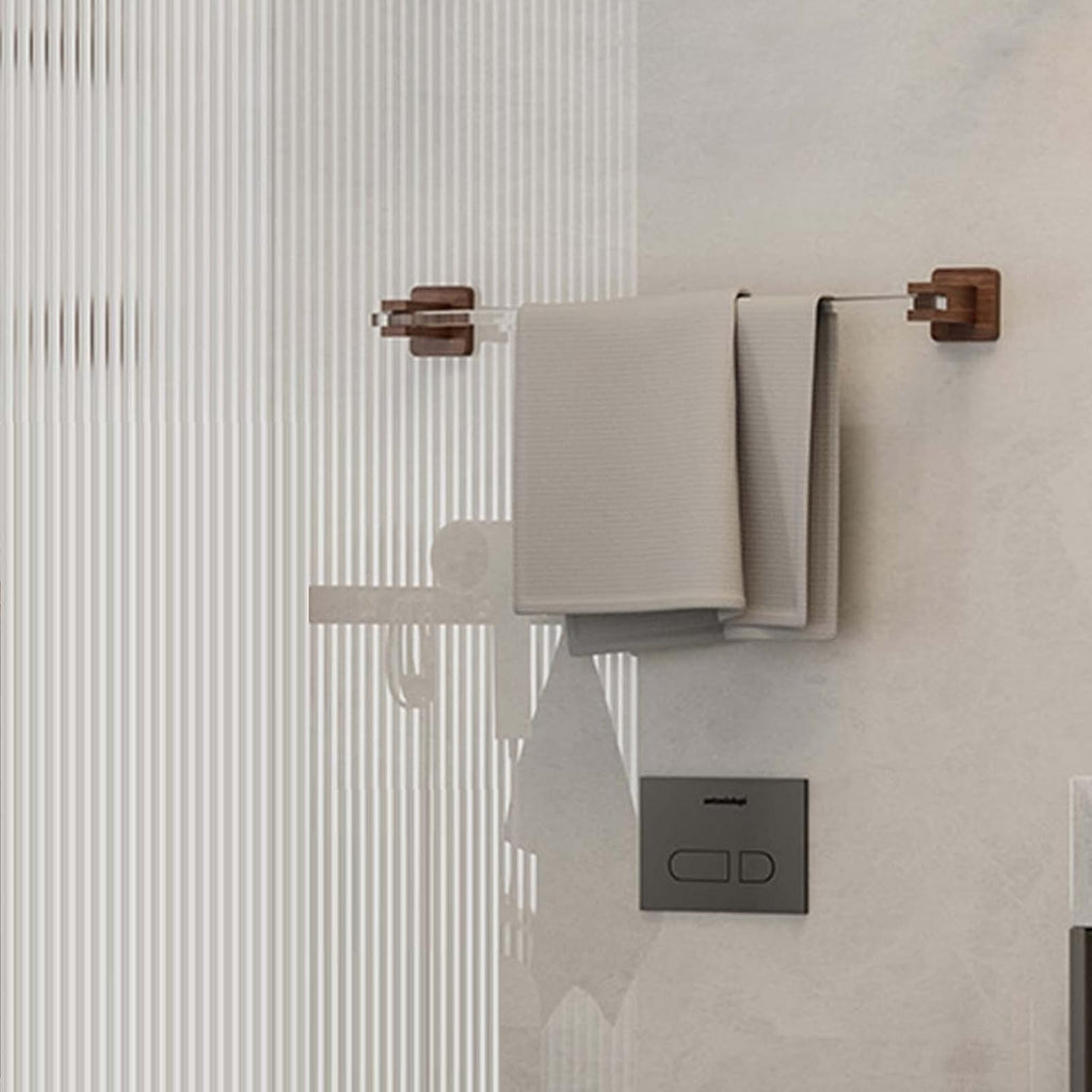 Towel Rack No Drill Towel Holder Adhesive Wall Mounted Towel Bar Rust-Proof Wood/Acrylic for Restroom Toilet,61.8x6.4x5cm Bathroom ()