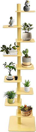 360° Rotating Bookshelf, 9-Tier Metal Spine Book Tower, Floor Standing Narrow Corner Bookcase - Space-Saving Storage,Tower Bookshelf for Living Room, Bedroom Yellow