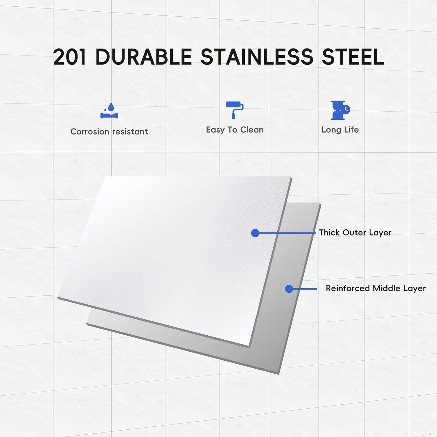 Garvee 48x24 in NSF Stainless Steel Prep Table with Adjustable Overshelves & Hooks – Commercial Kitchen Island for Restaurant, Home & Hotel, Heavy-Duty Workbench with Rust-Resistant Coating