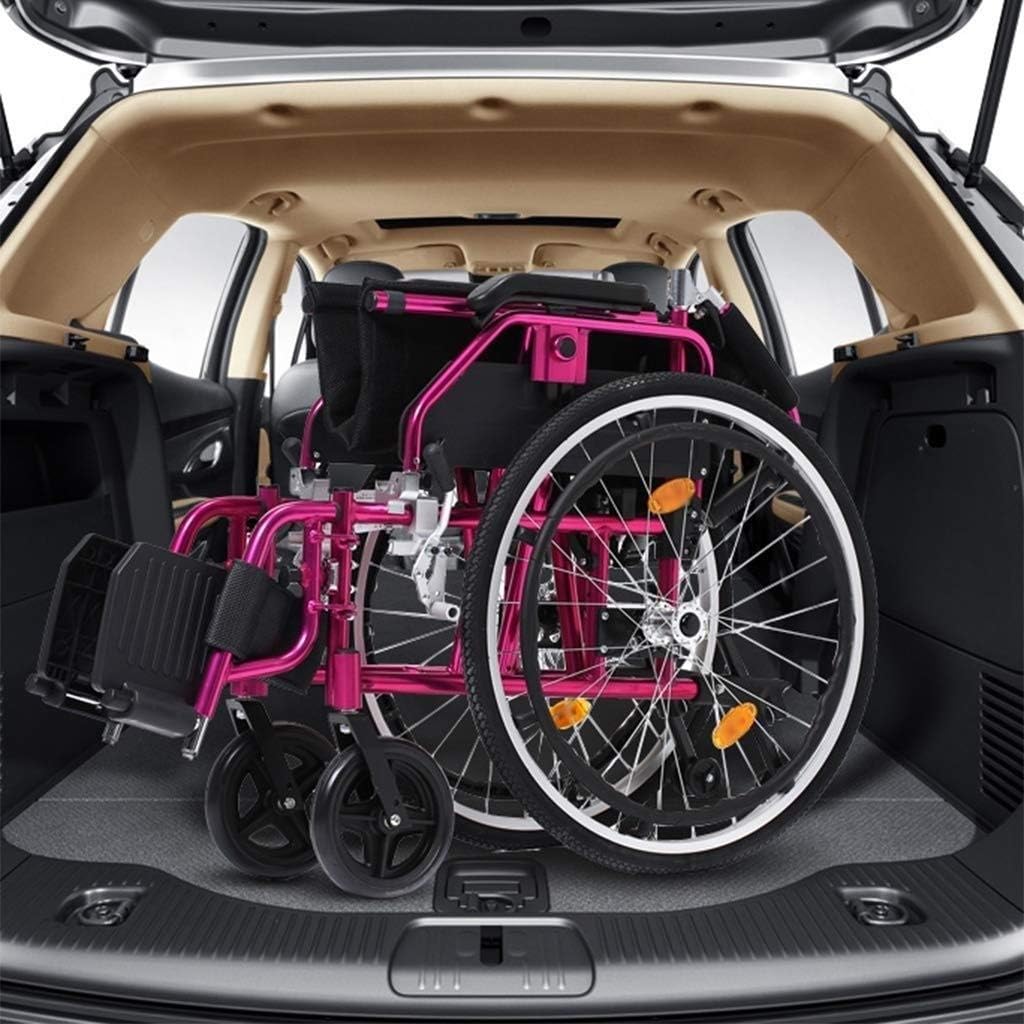 Wheelchair Lightweight Foldable, Manual with Non-Pneumatic Tire Adjustable Pedals Aluminum Alloy Push Scooter,Portable