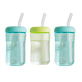 The First Years Squeeze & Sip Toddler Straw Cups - Squeezable Transition Sippy Cup with Silicone Straw - Toddler Feeding Supplies - 7 Oz - 3 Count - Ages 6 Months and Up (Pack of 12)