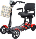 DECOMIL - Mobility Scooter, Portable Electric Scooter | Medical Travel Scooter, 4 Wheels | Lightweight and Portable (7.5 aH Battery, Red)