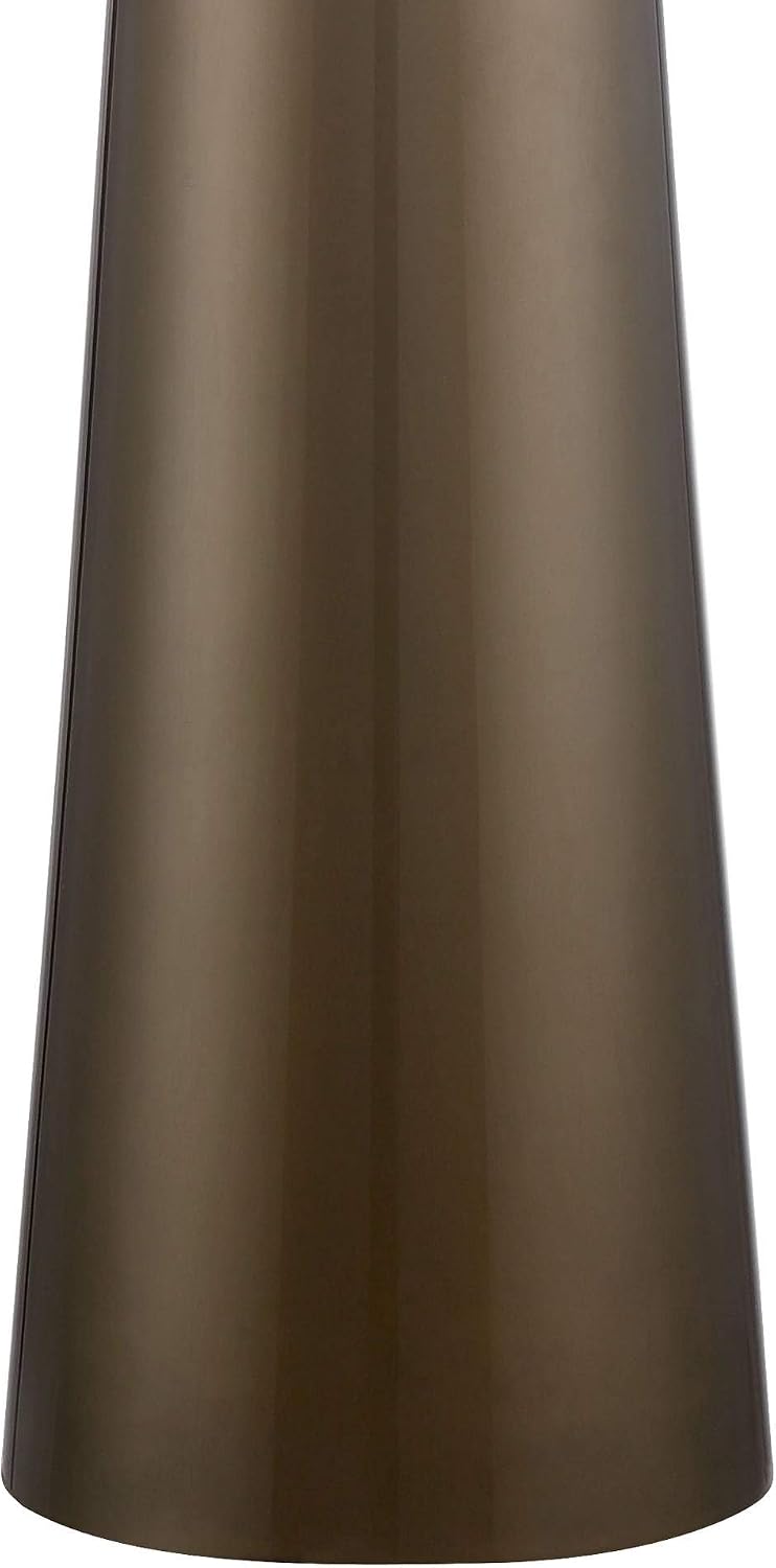 Possini Euro Design Karen Modern Table Lamp 36' Tall Dark Gold Tapered Glass Column Off White Fabric Drum Shade Decor for Living Room Bedroom House Bedside Nightstand Home Office Entryway Family